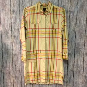 L.L.Bean plaid shirt dress plaid summer cotton